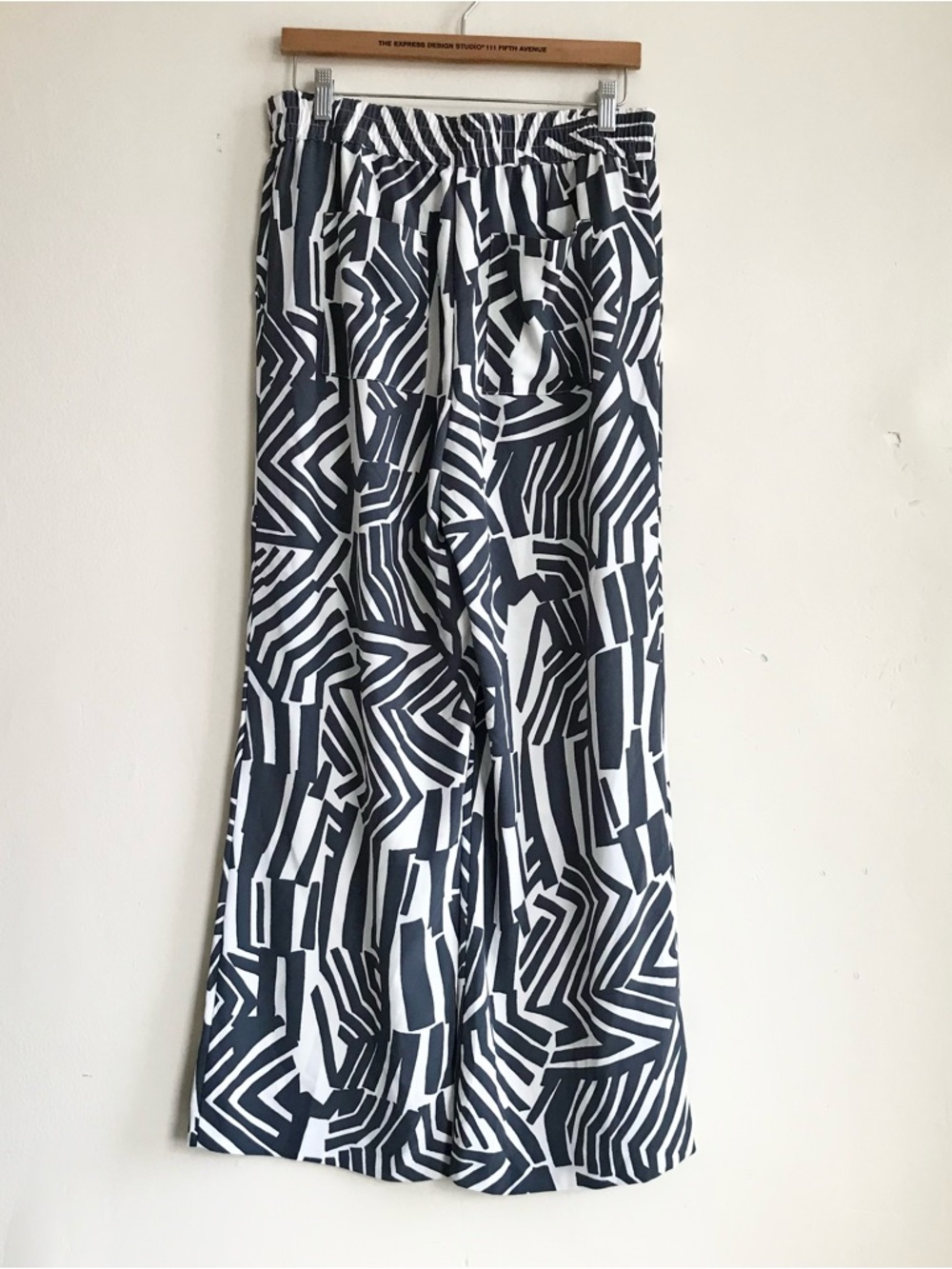 LOFT NWT Zebra Print Wide Leg Pants Black White High Rise Flowy Trousers M NEW - Picture 5 of 10